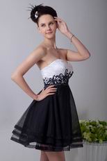 Side Zip A-line Black Sweet 16 Prom Dresses With Applique