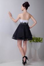 Side Zip A-line Black Sweet 16 Prom Dresses With Applique