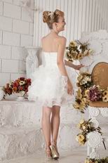 Beaded Mini Length Ivory Organza Sweet 16 Dress For Cheap