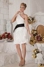 Lovely One Shoulder Rolled Fabric Flowers Sweet 16 Dress