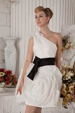 Lovely One Shoulder Rolled Fabric Flowers Sweet 16 Dress