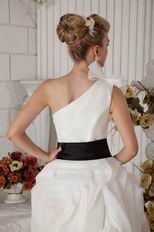 Lovely One Shoulder Rolled Fabric Flowers Sweet 16 Dress