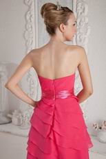 Lovely Strapless Hot Pink Layers Skirt Sweet 16 Party Dress