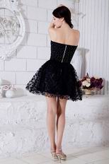 Sweetheart Beaded Bodice Mini Black Dress For Sweet 16
