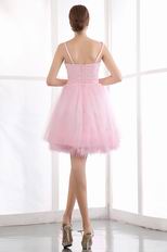 Lovely Spaghetti Straps Sweetheart Pink Short Sweet 16 Dress