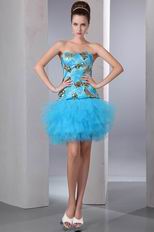 Sweetheart Sequined Layers Doger Blue Dress For Sweet 16 Party