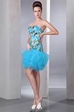 Sweetheart Sequined Layers Doger Blue Dress For Sweet 16 Party