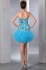 Sweetheart Sequined Layers Doger Blue Dress For Sweet 16 Party