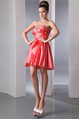 Coral Pink Mini Skirt Dress To Wear For Sweet 16 Party