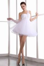 White Sweet 16 Dress With One Shoulder Short Skirt Design