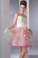 Lovely Multi Color Applique Flowers Sweet 16 Dress Discount