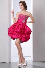 Strapless Back Zip Short Carmine Red Sweet 16 Dress