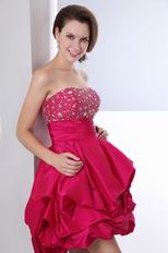 Strapless Back Zip Short Carmine Red Sweet 16 Dress