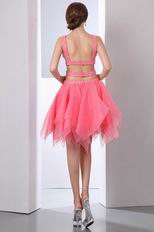 Sexy Exposed Waist Pink Custom Sweet Sixteen Dresses