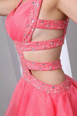 Sexy Exposed Waist Pink Custom Sweet Sixteen Dresses