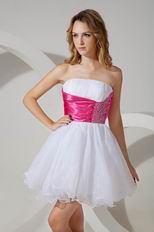 Lovely Strapless Mini White Sweet 16 Dresses Wholesale Price