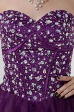 Crystals Grape Sweet Sixteen Dresses With Sweetheart Neck