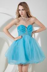 Sexy Sweetheart Crystl Aqua Skirt Dress For Sweet 16 Party