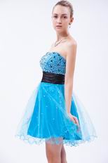 Azure Blue Net Sweet 16 Dress For Beautiful Girls