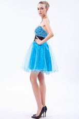 Azure Blue Net Sweet 16 Dress For Beautiful Girls