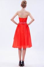 Wholesale Strapless Tea Length Orange Sweet 16 Dress