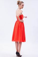 Wholesale Strapless Tea Length Orange Sweet 16 Dress