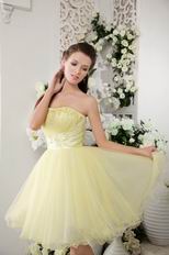 Strapless Mini-length Light Yellow Sweet 16 Dress Cheap