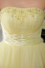 Strapless Mini-length Light Yellow Sweet 16 Dress Cheap