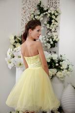 Strapless Mini-length Light Yellow Sweet 16 Dress Cheap