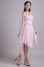 Pink High Low Chiffon Skirt Sweet 16 Dress By Designer