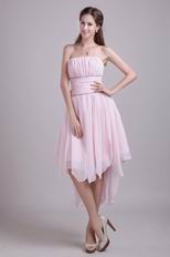 Pink High Low Chiffon Skirt Sweet 16 Dress By Designer
