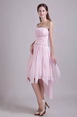 Pink High Low Chiffon Skirt Sweet 16 Dress By Designer