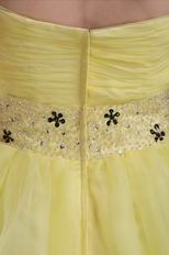 Sweetheart Style Knee Length Short Yellow Sweet 16 Dress