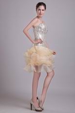 Champagne Flaring Sequin Dress For Sweet 16