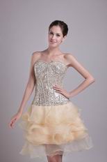 Champagne Flaring Sequin Dress For Sweet 16