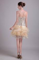 Champagne Flaring Sequin Dress For Sweet 16