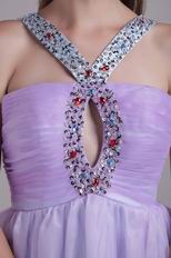 Designer V-neck Lilac Organza Sweet 16 Dress For Girl