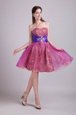 Sweetheart Short Leopard Print Fuchsia Sweet 16 Dress