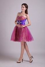 Sweetheart Short Leopard Print Fuchsia Sweet 16 Dress