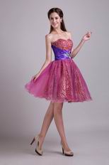 Sweetheart Short Leopard Print Fuchsia Sweet 16 Dress