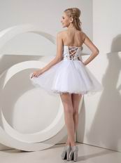 Sweetheart Knee Length Sweet 16 Gown Made By White Organza