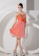 Orange Sweetheart Short Sweet Sixteen Dress Gown