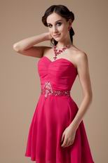 Sweetheart Deep Rose Pink Sweet 16 Prom Party Dresses