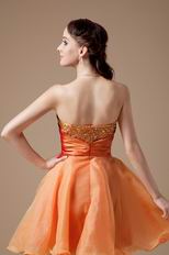 Orange Skirt Cheap Sweet 16 Dresses With Beading Decorate