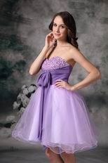 Beading Lilac Sweet 16 Dress With Bowknot Design