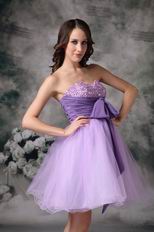 Beading Lilac Sweet 16 Dress With Bowknot Design