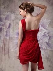 Sexy One Shoulder Wine Red Sweet 16 Dress Under $100