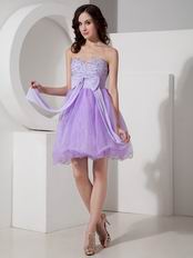 Lilac Girl Sweet Sixteen Dress With Bowknot Design