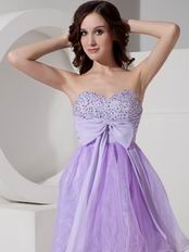 Lilac Girl Sweet Sixteen Dress With Bowknot Design