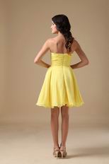 Yellow Chiffon Fabric Stylish 2014 Top Sweet 16 Dress